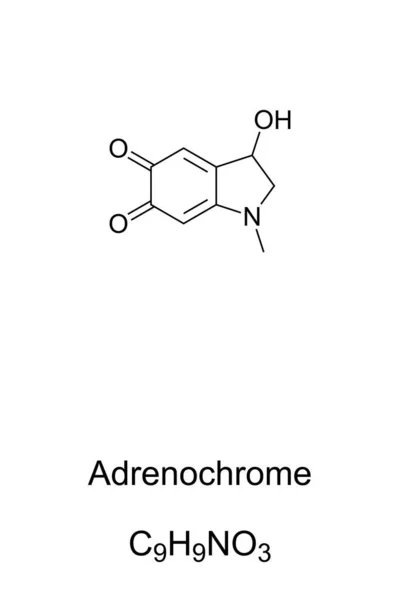 Adrenochromatická Molekula Kosterní Vzorec Struktura Chemická Sloučenina Vzniklá Oxidací Adrenalinu — Stockový vektor