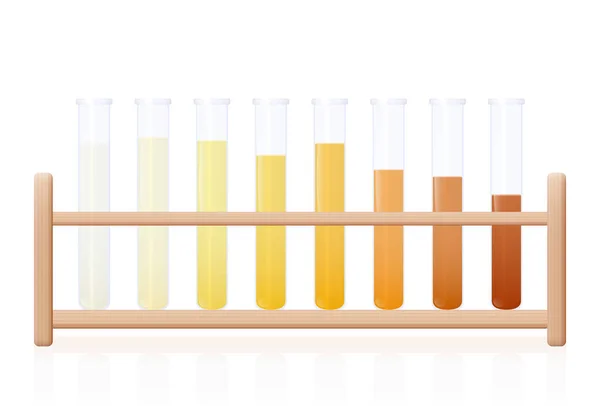 Urine Color Chart Test Tubes Clear Yellow Orange Even Darker — Stock Vector