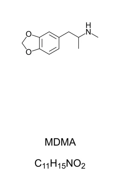 Mdma Conocido Como Éxtasis Molly Estructura Química Fórmula Drogas Psicoactivas — Archivo Imágenes Vectoriales