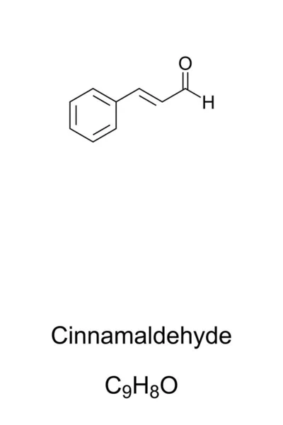 Cinamaldehído Estructura Química Fórmula Compuesto Orgánico Que Canela Sabor Olor — Archivo Imágenes Vectoriales