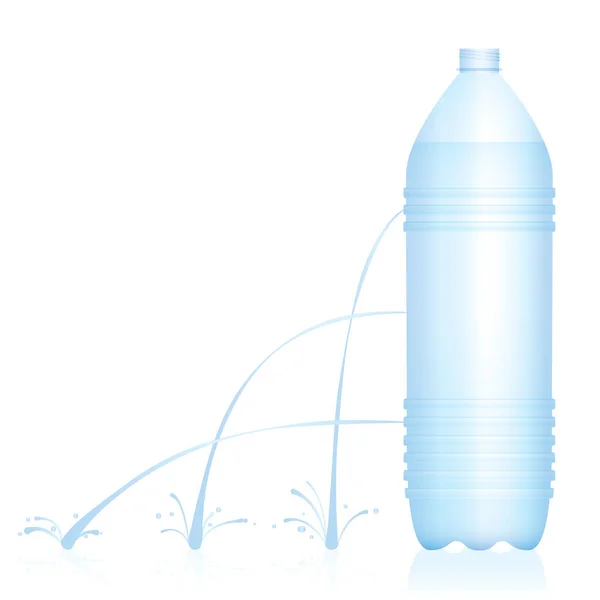 Botol Plastik Dengan Semburan Air Yang Berbeda Lemah Sedang Dan - Stok Vektor