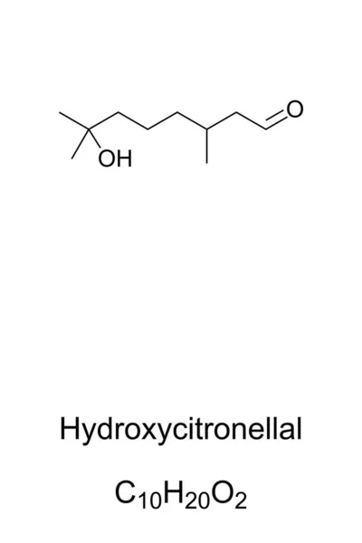 Hidroxicitronelal Estructura Química Odorant Utilizado Perfumería Tiene Olor Floral Dulce — Archivo Imágenes Vectoriales