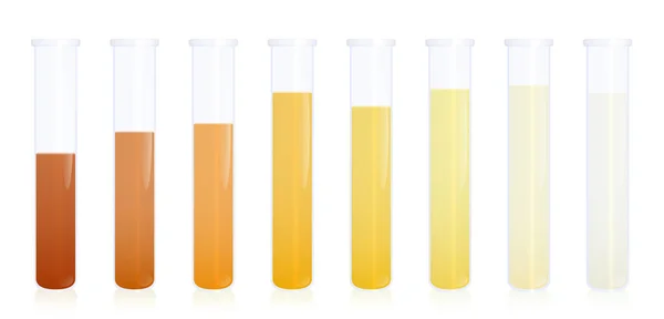 Urine Samples Specimen Test Tubes Different Colored Urine Gradation Dark — Stock Vector