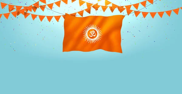 Colorul Festival Flag Orange Streamers — Stock Photo, Image