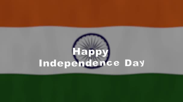 Bandeira Índia Acenando Dia Feliz Independência — Vídeo de Stock