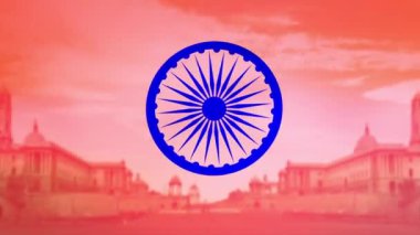 Rashtrapati Bhavan, Yeni Delhi 'de dönen Ashoka Çakra ile üç renk