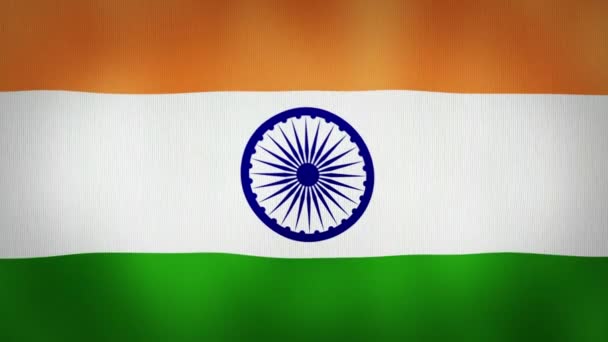 悬挂着印度国旗 在风中飘扬 — 图库视频影像