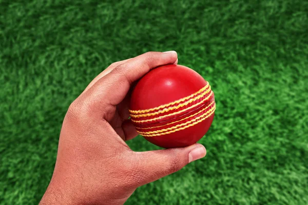 Cricket Ball In Hand, Red Cricket Sport Ball