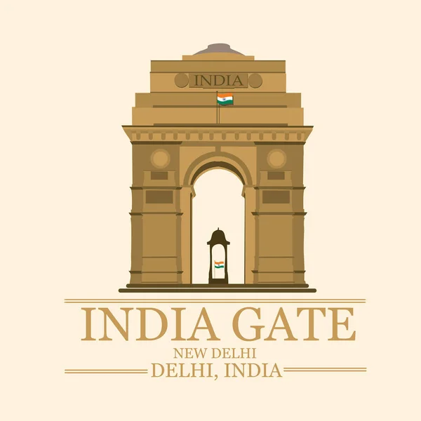 Indien Gate Indien Delhi Indien Illustration — Stock vektor