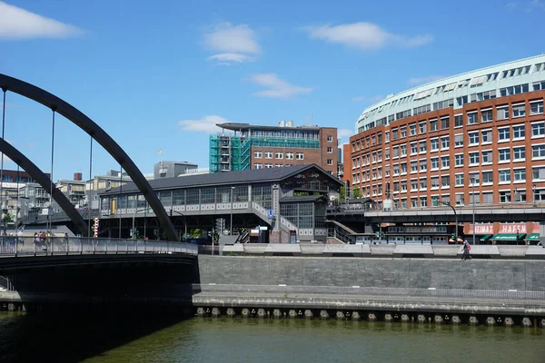 Hamburg Germany 2020 Picture Baumwall Metro Station Taken Promenade Hamburg — Stock Photo, Image