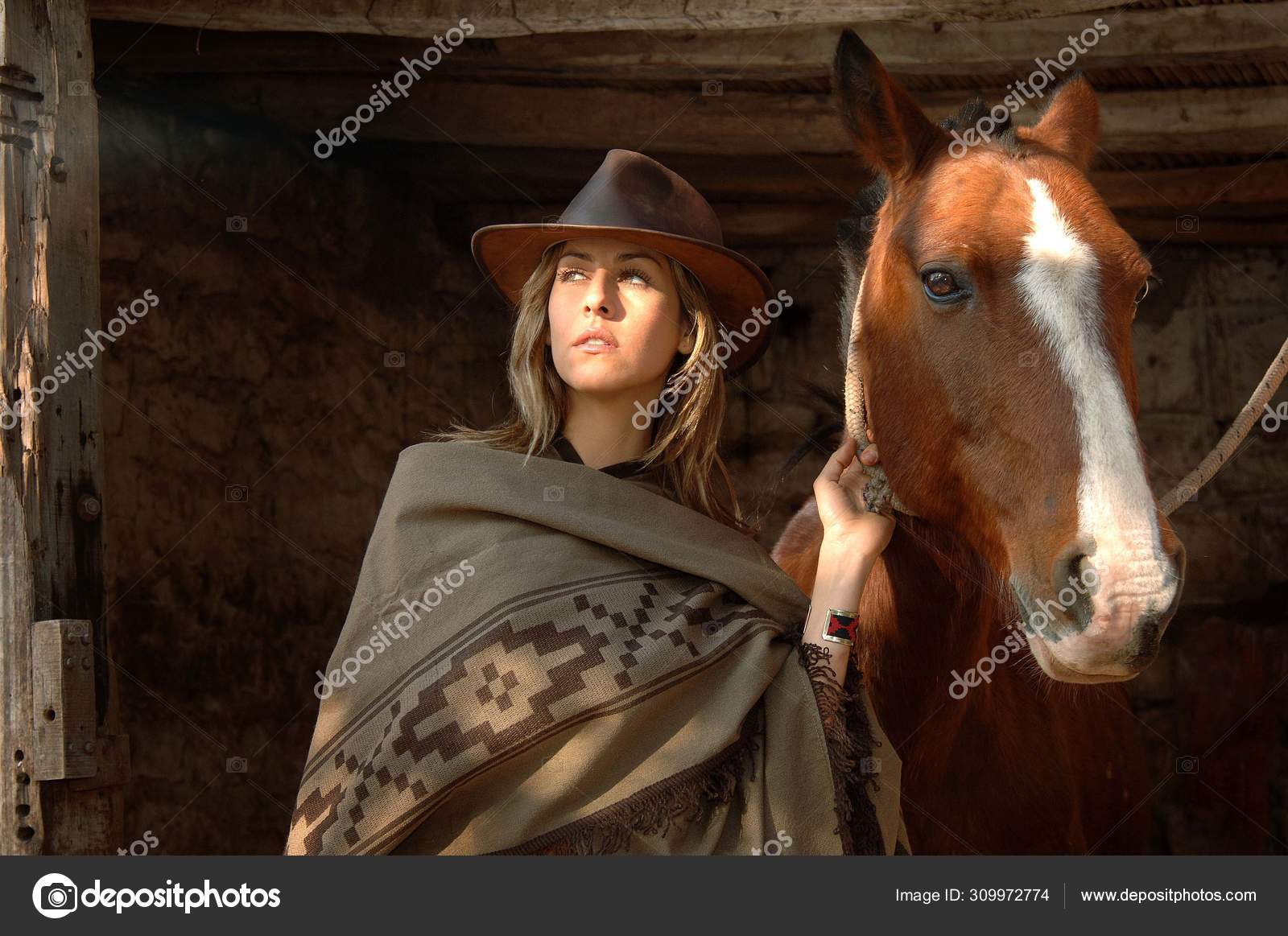 Blonde Cowgirl Riding