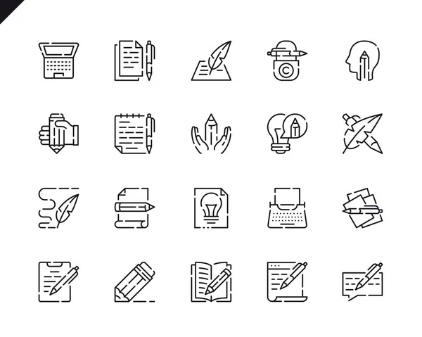 Simply Set Copywriting Line Icons Benchmark Mobile Содержит Такие Иконы — стоковый вектор