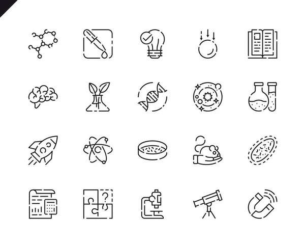 Einfach Science Line Icons Für Webseiten Und Mobile Apps Setzen — Stockvektor