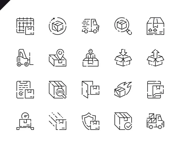 Simply Set Shipping Line Icons Benchmark Mobile Содержит Такие Иконки — стоковый вектор