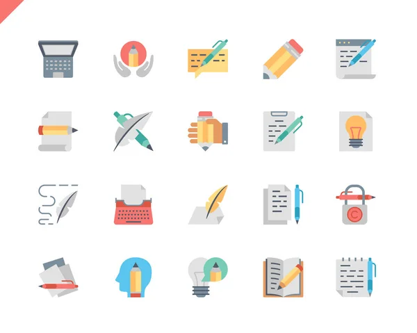 Simple Set Copywriting Flat Icons Untuk Website Dan Mobile Apps - Stok Vektor