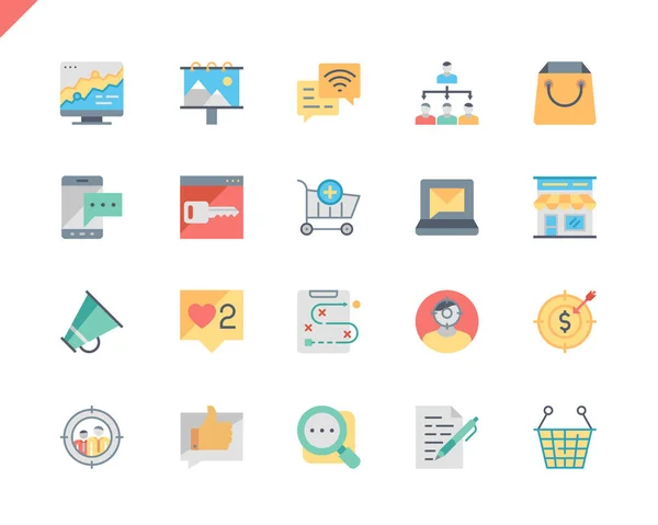 Simple Set Marketing Flat Icons Untuk Website Dan Mobile Apps - Stok Vektor