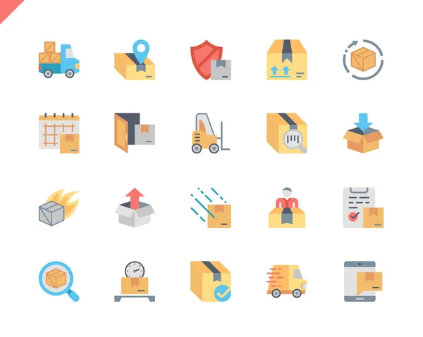 Simple Set Shipping Flat Icons Website Mobile Apps Contains Icons — Stock Vector