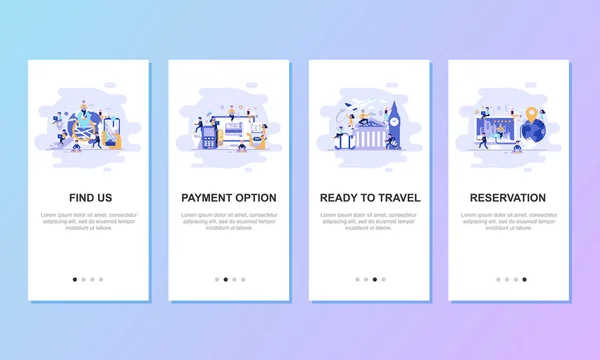 Onboarding Screens User Interface Kit Mobile App Templates Concept Interface — Vetor de Stock