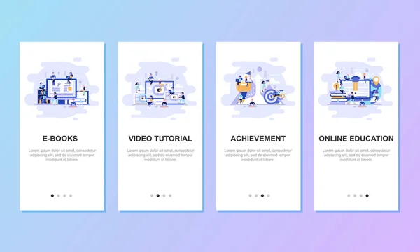 Onboarding Screen User Interface Kit Mobile App Templates Concept Interface — Image vectorielle