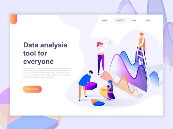 Açılış Sayfası Şablonu Veri Analizi Office Durumlar Web Sitesi Mobil — Stok Vektör