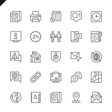 İnce çizgi kutsal kişilerin resmi web sitesi ve mobil site ve uygulamalar için bize ulaşın. Anahat simgeleri tasarım. 48 x 48 piksel mükemmel. Doğrusal piktogram paketi. Vektör çizim.