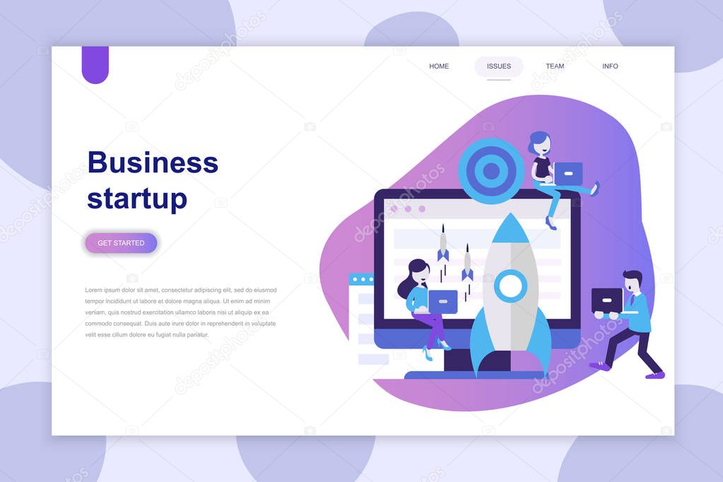 Modern flat design concept of Business Startup for website and mobile website. Landing page template. Can use for web banner, infographics, hero images. Vector illustration.