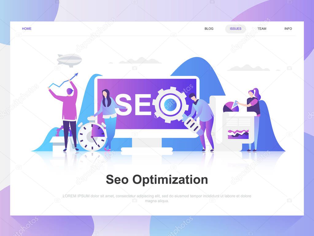 Seo analysis modern flat design concept. Landing page template. Modern flat vector illustration concepts for web page, website and mobile website. Easy to edit and customize.