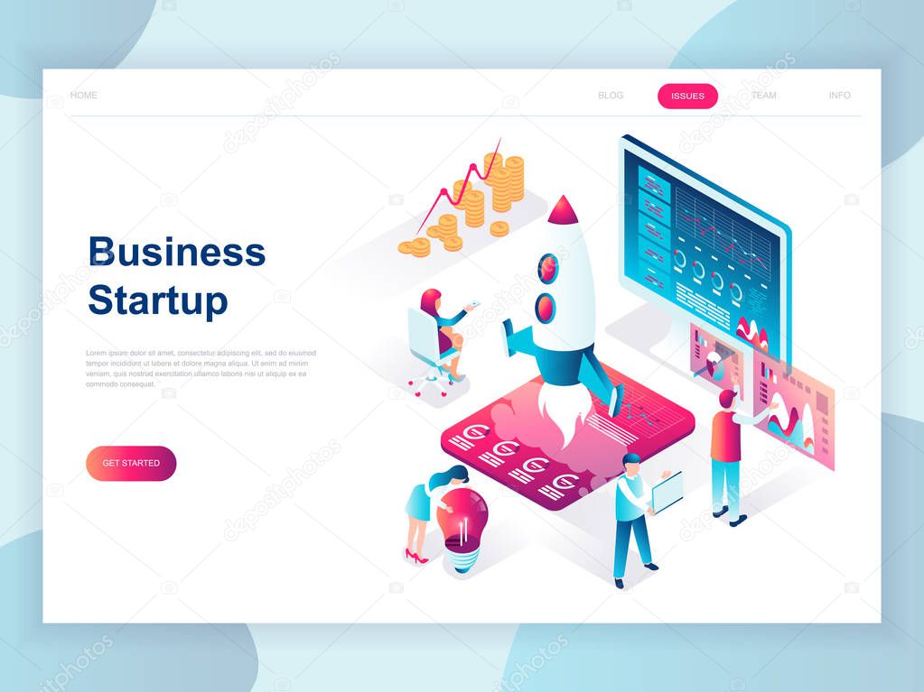 Modern flat design isometric concept of Startup Your Project for banner and website. Isometric landing page template. Launch a new product on a business company. Vector illustration.