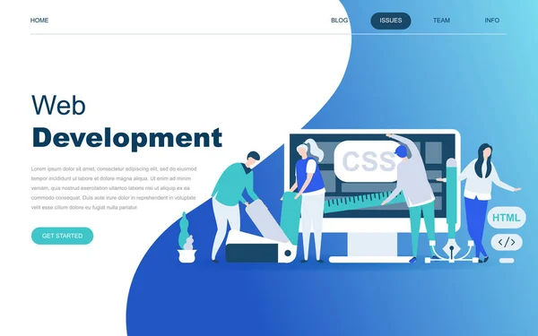 Современная Концепция Плоского Дизайна Web Development Веб Сайтов Мобильных Веб — стоковый вектор