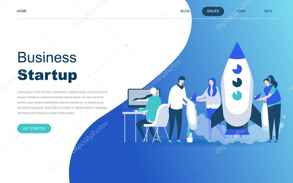Modern flat design concept of Startup Your Project for website and mobile website development. Landing page template. Launch a new product on a business company. Vector illustration.