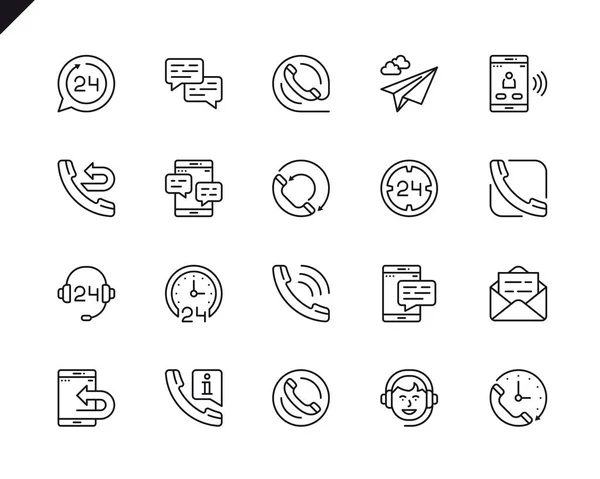 Simple Set Processing Related Vector Line Icons Linear Pictogram Pack — Stock Vector