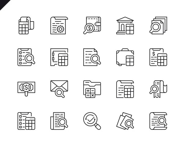 Ensemble Simple Icônes Ligne Vectorielle Liées Comptabilité Pictogramme Linéaire Avc — Image vectorielle