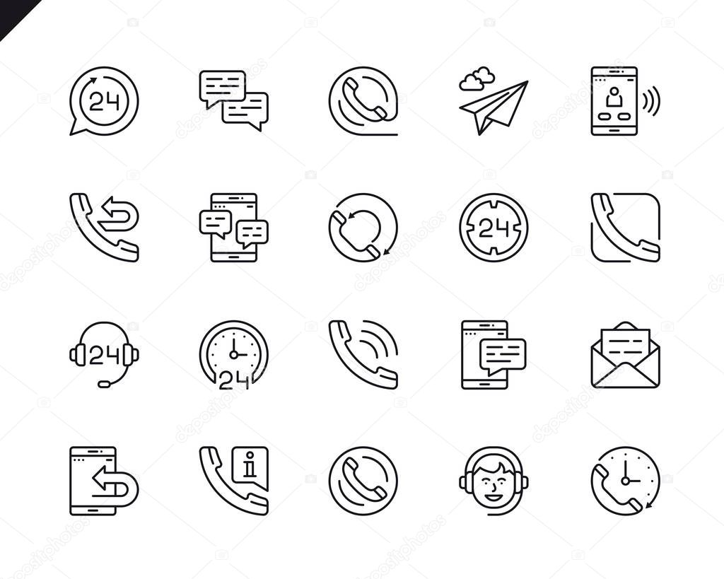 Simple Set of Processing Related Vector Line Icons. Linear Pictogram Pack. Editable Stroke. 48x48 Pixel Perfect Icons.