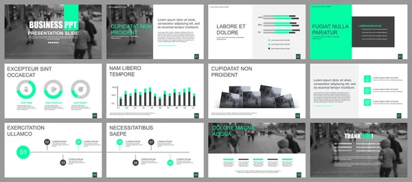 Folienvorlagen Für Unternehmenspräsentationen Werden Aus Elementen Der Infografik Zusammengestellt Kann — Stockvektor