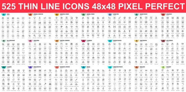 Conjunto Simple Iconos Línea Delgada Vectorial Contiene Iconos Como Negocios — Archivo Imágenes Vectoriales