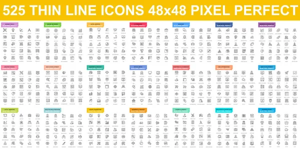 Conjunto Simple Iconos Línea Delgada Vectorial Contiene Iconos Como Negocios — Archivo Imágenes Vectoriales