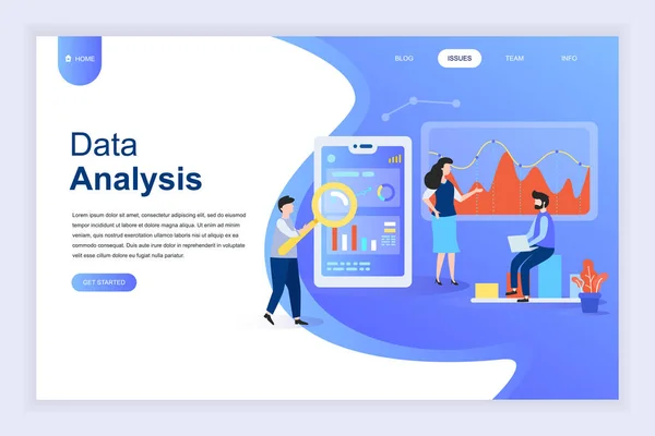 Concepto Moderno Diseño Plano Big Data Analysis Para Desarrollo Sitios — Vector de stock