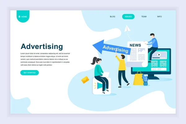 Moderne Platte Ontwerpconcept Van Reclame Promotie Voor Website Mobiele Websiteontwikkeling — Stockvector