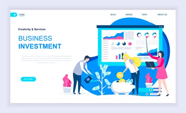 Conceptul Modern Design Plat Business Investment Personaj Decorat Pentru Oameni — Vector de stoc