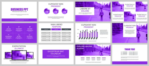 Folienvorlagen Für Unternehmenspräsentationen Werden Aus Elementen Der Infografik Zusammengestellt Kann — Stockvektor