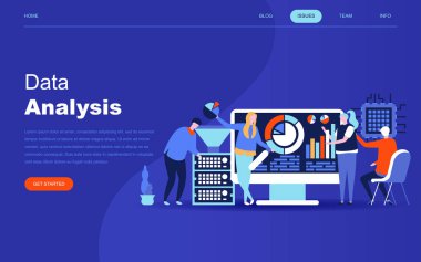 Web sitesi ve mobil web sitesi geliştirme için modern düz tasarım konsepti büyük veri analiz. Açılış sayfası şablonu. Dijital bilgi grafik ve istatistik mali bütçe. Vektör çizim.