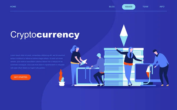 Concepto Moderno Diseño Plano Cryptocurrency Exchange Para Desarrollo Sitios Web — Vector de stock