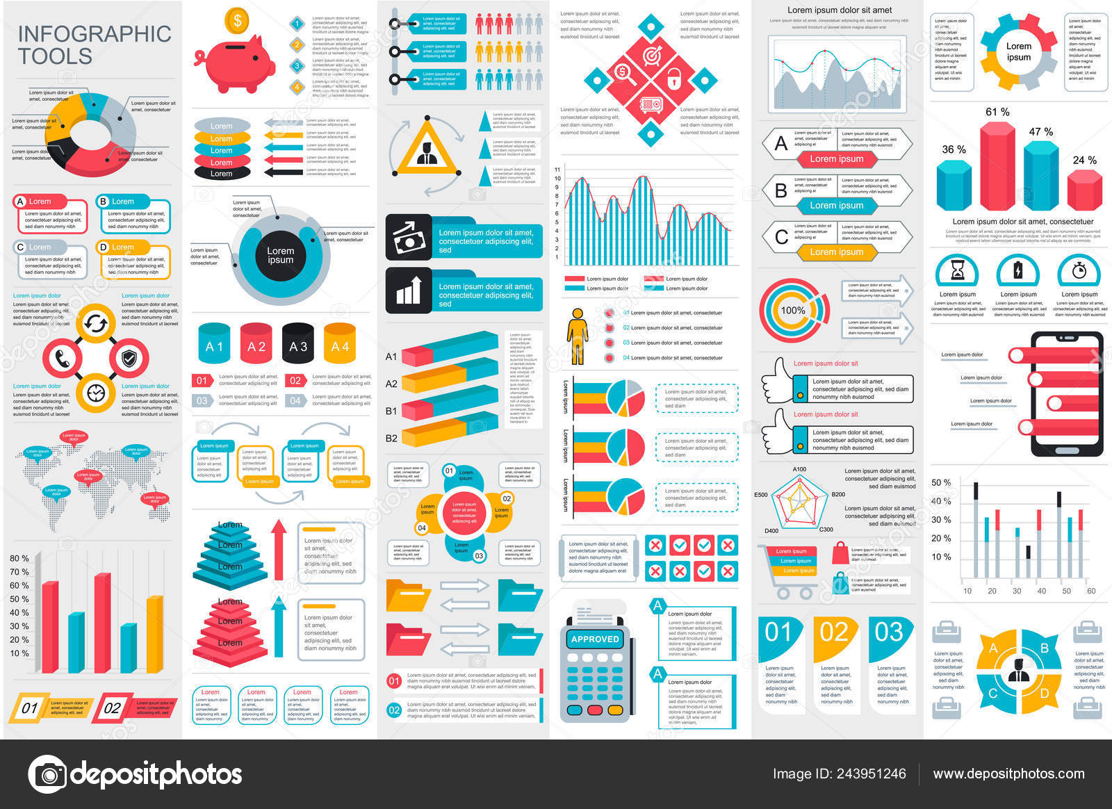 Infographic elements data visualization vector design template can used