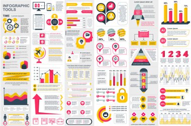 Infographic öğeleri veri görselleştirme vektör tasarım şablonu. Adımları, seçenekleri, iş süreçleri, iş akışı, diyagram, akış çizelgesi kavram, zaman çizelgesi, simgeler, bilgi grafik pazarlama için kullanılabilir.