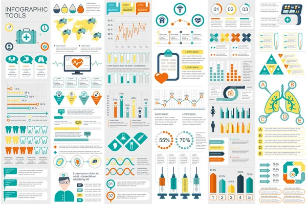 Modello Progettazione Vettoriale Visualizzazione Dati Elementi Infografici Medici Può Essere — Vettoriale Stock