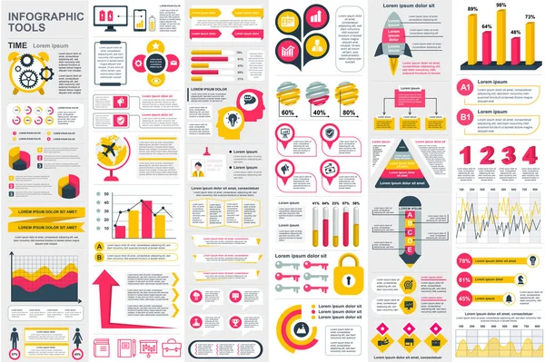 Infografika Prvky Vizualizace Vektorové Návrhu Šablony Lze Použít Pro Kroky — Stockový vektor