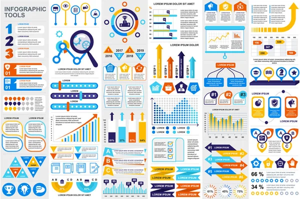 Elementos Infográficos Visualización Datos Plantilla Diseño Vectorial Puede Utilizar Para — Archivo Imágenes Vectoriales