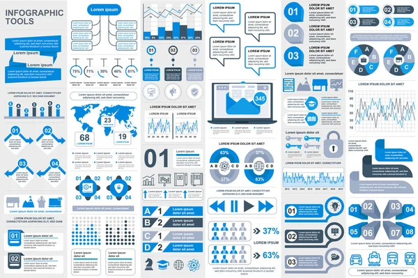 Elementos infográficos visualización de datos plantilla de diseño vectorial. Se puede utilizar para pasos, opciones, procesos de negocio, flujo de trabajo, diagrama, concepto de diagrama de flujo, línea de tiempo, iconos de marketing, gráficos de información . — Archivo Imágenes Vectoriales