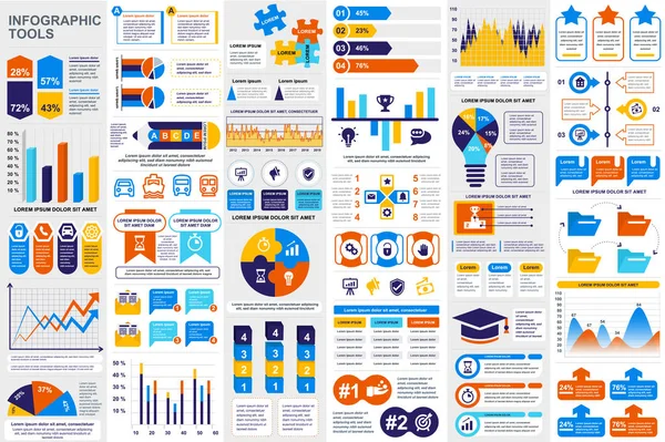 Elementos infográficos visualización de datos plantilla de diseño vectorial. Se puede utilizar para pasos, opciones, procesos de negocio, flujo de trabajo, diagrama, concepto de diagrama de flujo, línea de tiempo, iconos de marketing, gráficos de información . — Archivo Imágenes Vectoriales