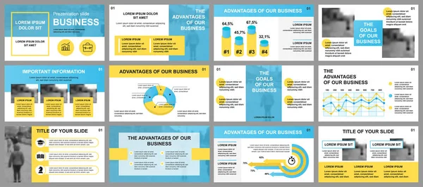 Presentación de negocios diapositivas plantillas de elementos infográficos. Puede ser utilizado para la plantilla de presentación, folleto y folleto, folleto, informe corporativo, comercialización, publicidad, informe anual, pancarta . — Vector de stock